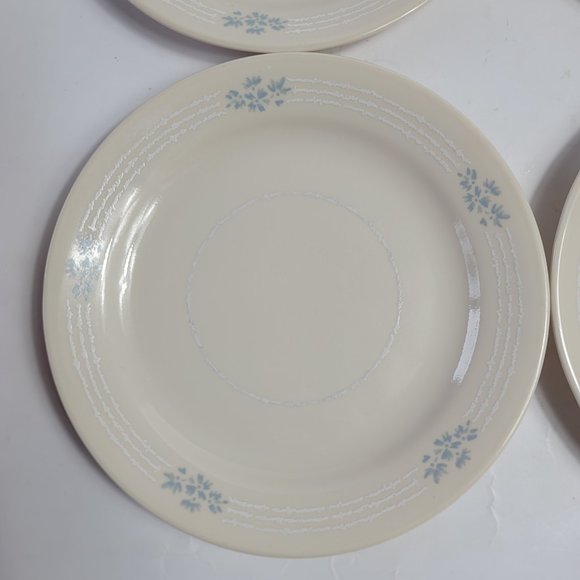 FOUR Corelle Corning Lace Bouquet Bread Plates Cream with Blue Floral Wh… - Picture 5 of 16
